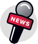 Icon of a microphone with the word NEWS on top.